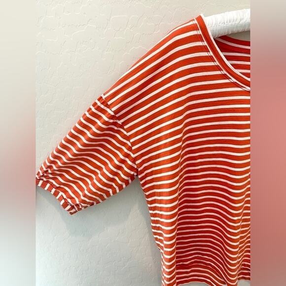 CABI | Orange White Stripe Cotton Top | Size XS - Picture 3 of 7